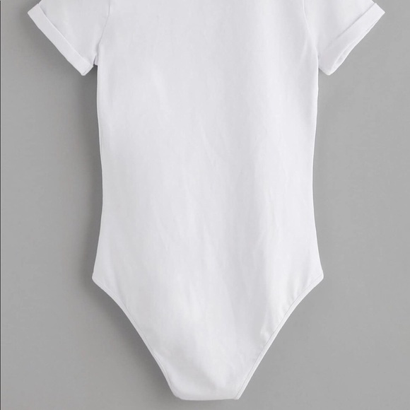 White V Neck Body Suit - Picture 2 of 2